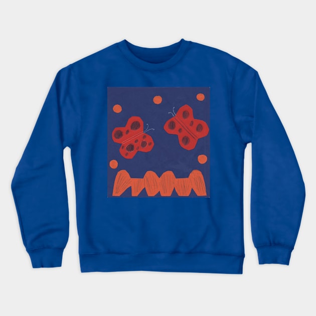 Decorative Butterflies Crewneck Sweatshirt by Mila-Ola_Art